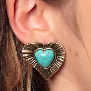 Paparazzi Jewelry Accessories - Rustic Romance - Brass Earrings - Vintage